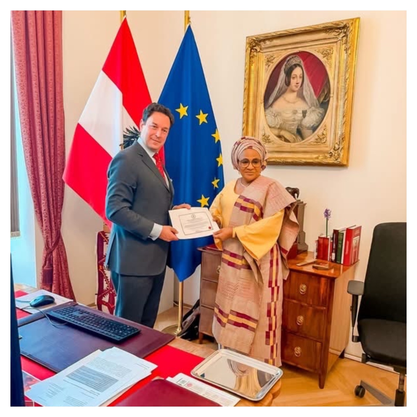 Ajimobi officially presents letter of credence as Nigeria ambassador to Austria.jpg